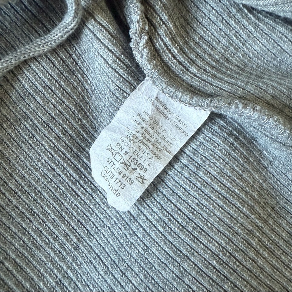 Pretty Knit USA Cozy Clean Girl Stretch Rib Knit Cardigan w/ Front Tie L - Picture 10 of 10